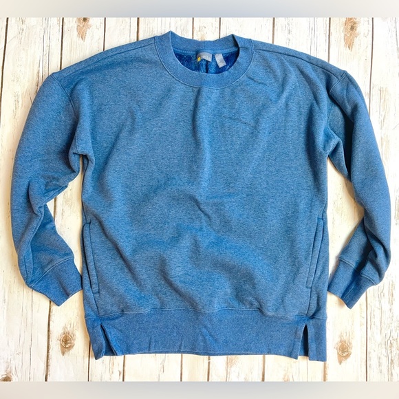 Zella Amazing Crew Neck Sweatshirt Blue Twilight Heather Size S Small - Picture 2 of 4